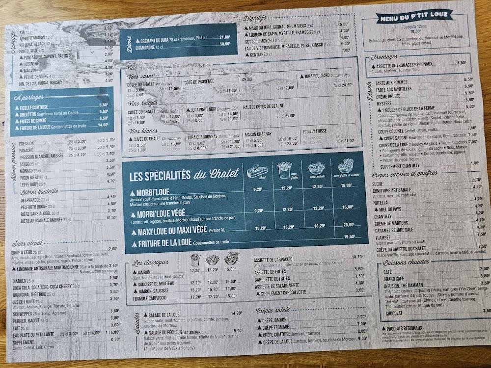Chalet de la Loue - Menu Image 2